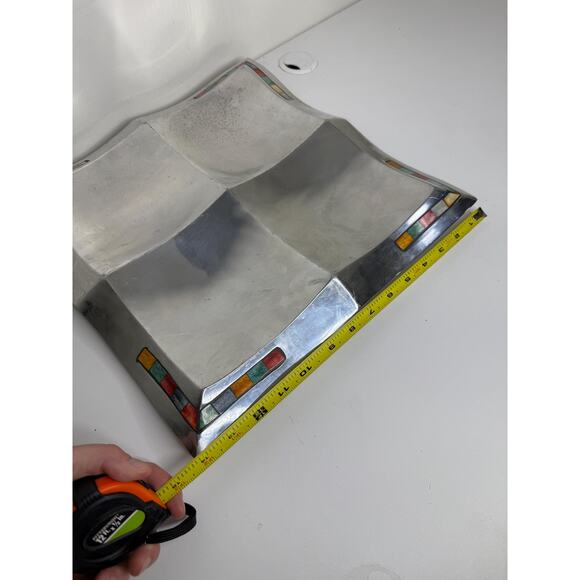 Mikasa Carnival Inlaid Mosaic Silver DPKO 1-835 4 Section Server 14" Square - Picture 5 of 10